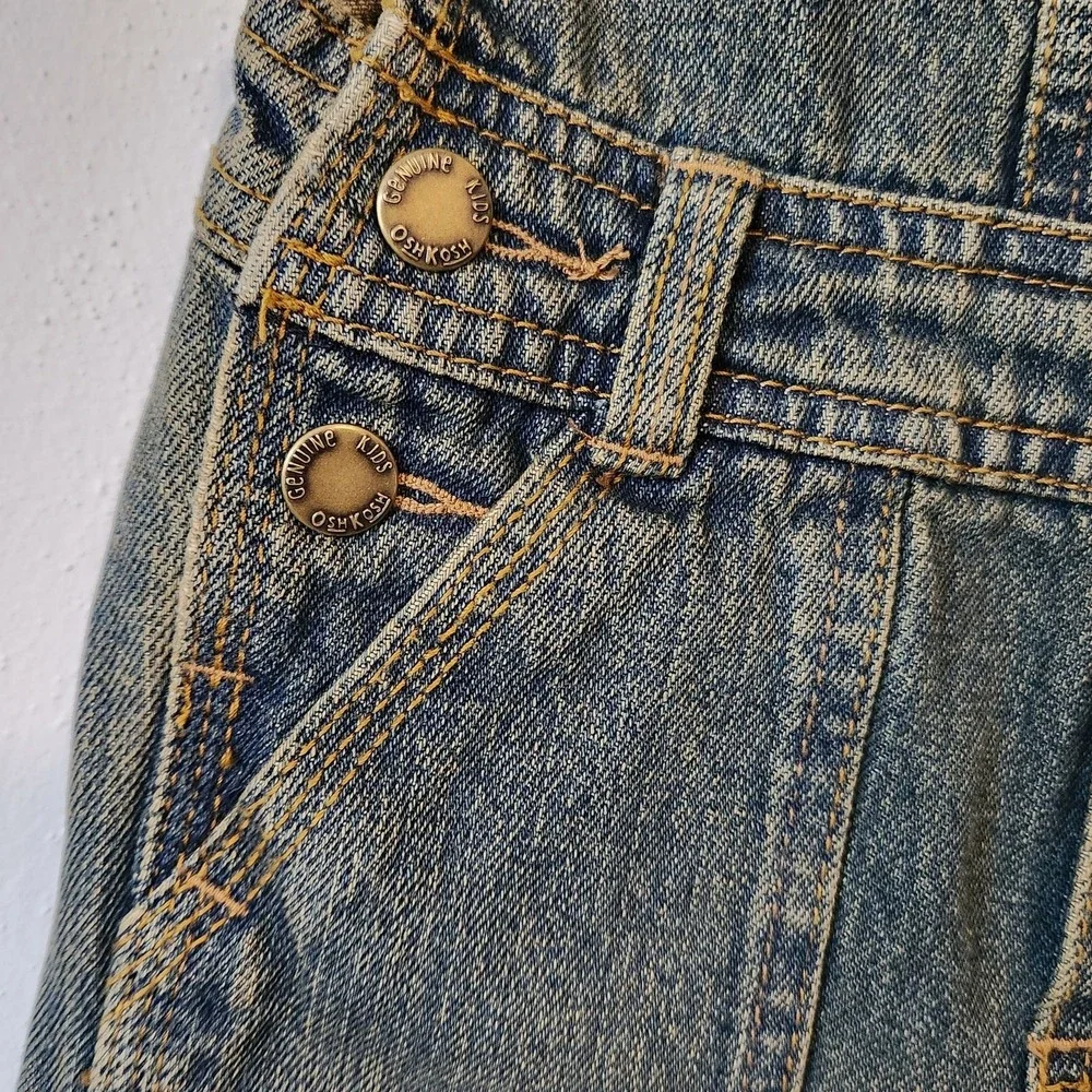 Oshkosh Bogosh Children's Denim Bibs Overalls Brown Undertones sz 12‎ Months